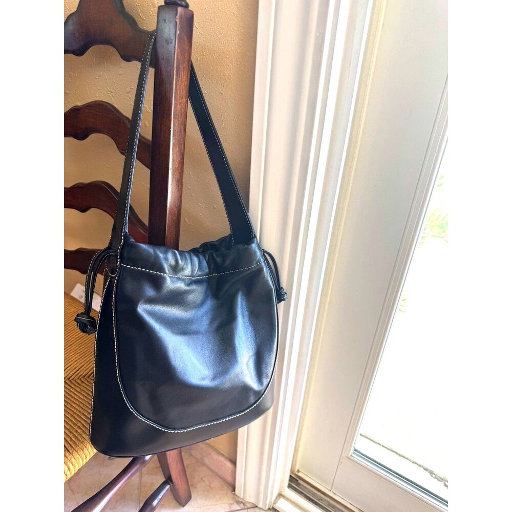 Staud Cinch Leather Drawstring Bag - Picture 5 of 6